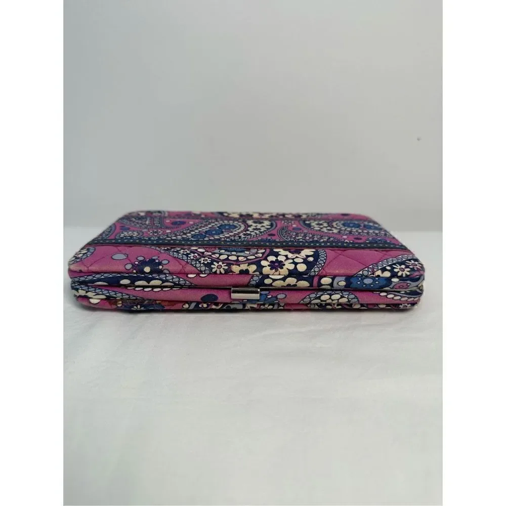 Vera Bradley paisley printed purple,blue & white snap open wallet.  #9-0245